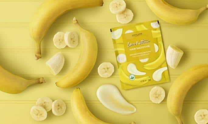 Cuidados capilares naturalmente deliciosos 3 Mascara Capilar Hidratante com Banana Hair Smoothie Love Nature Cabelo Seco
