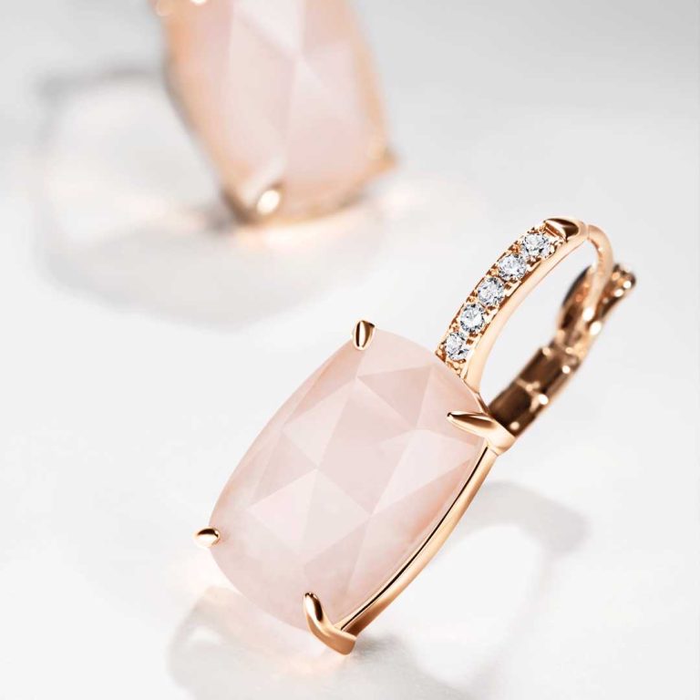 Brincos Crystal Beauty Rose Quartz Norrsken oriflame